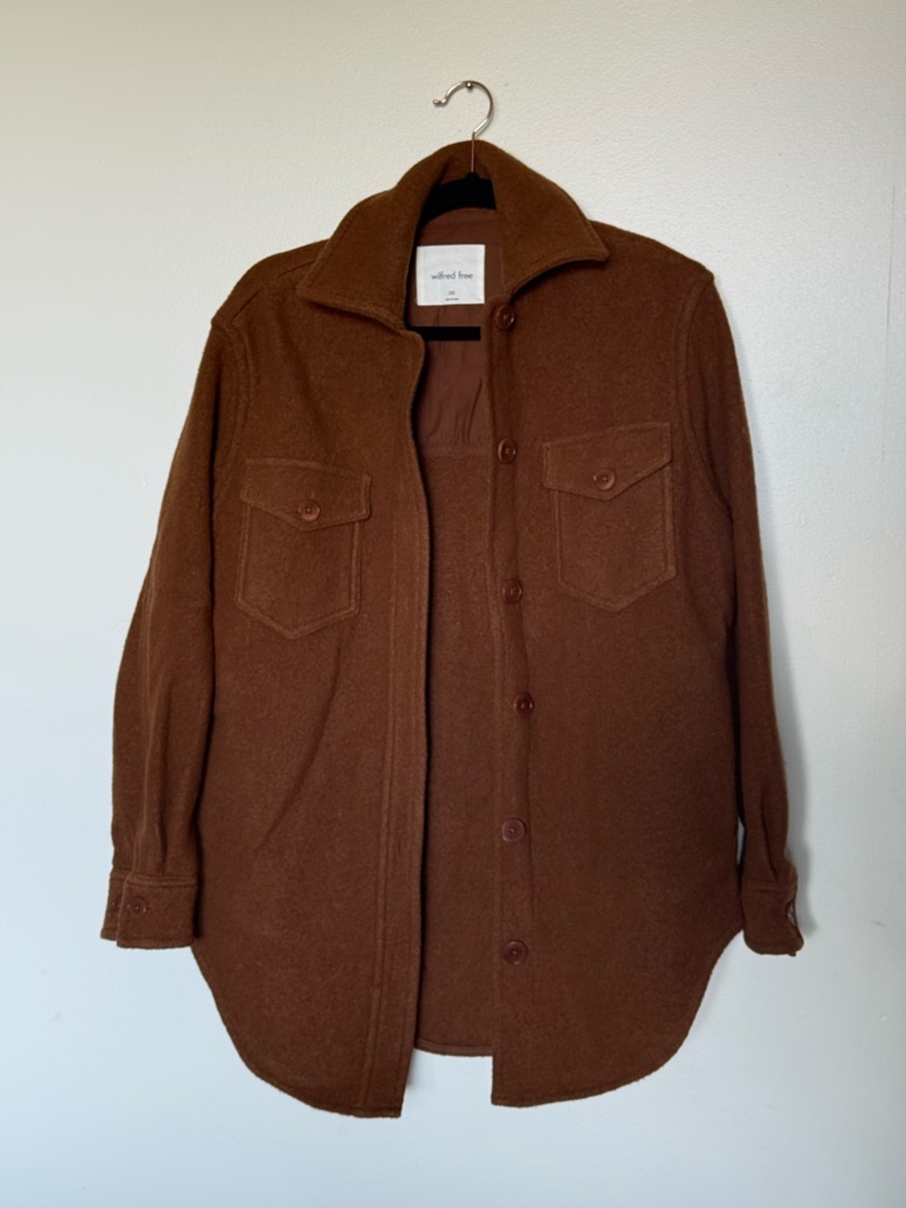 Wilfred Brown Wool-Blend Button Front Ganna Jacket